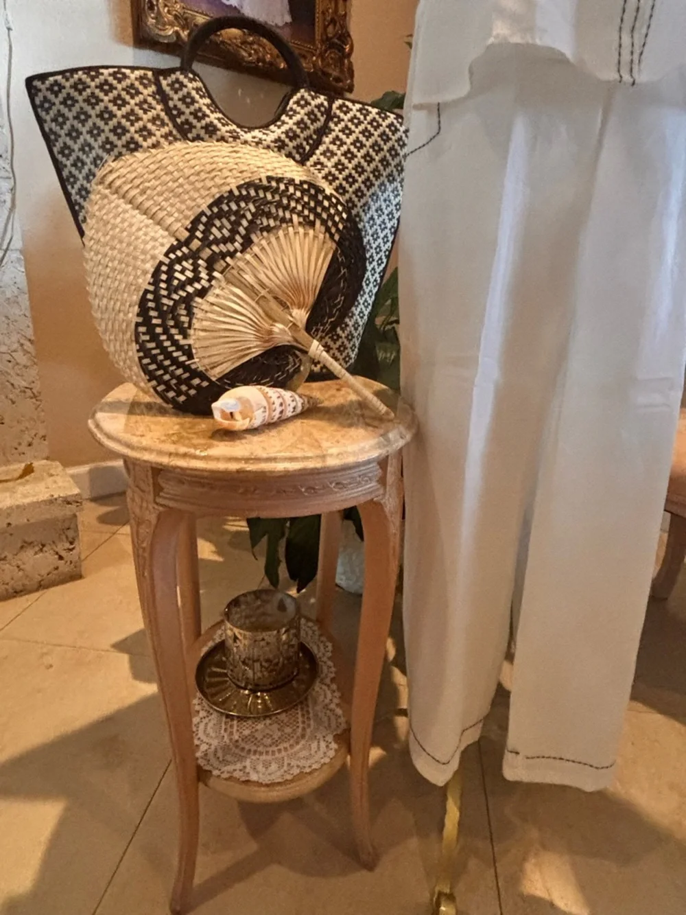 Giorgiana by Naji Linen Set XL White Resort Coastal Wide Leg Outfit - Picture 7 of 12